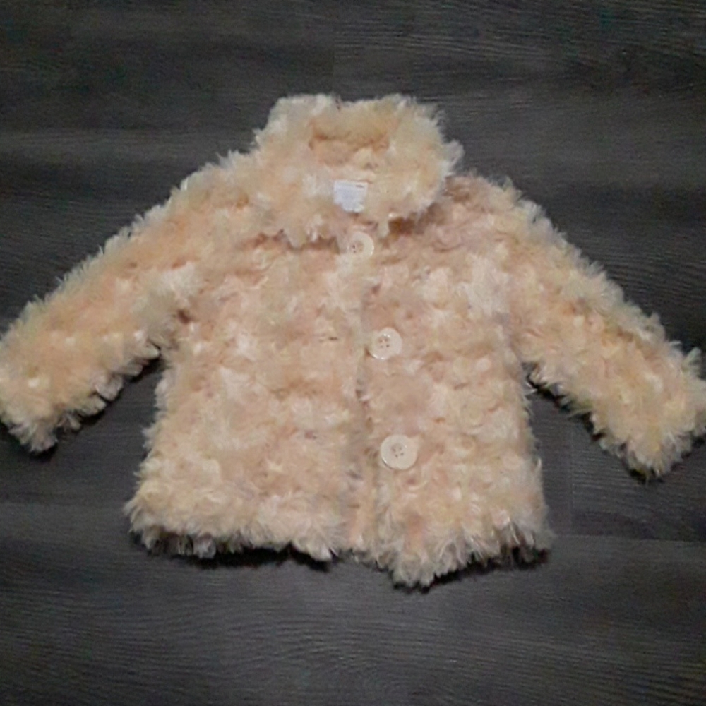 Faux feather kids coat